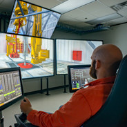 Chevron employee working in a virtual environment